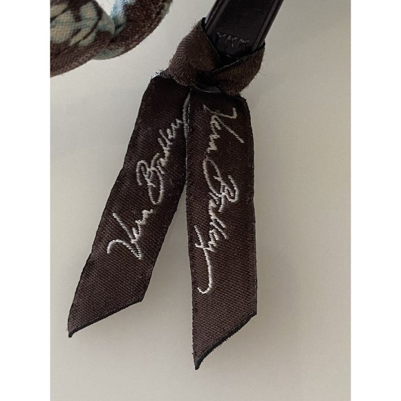 Vintage Vera Bradley Java Blue Tote Bag Purse Shoulder Paisley Brown Zip Closure - Picture 4 of 16